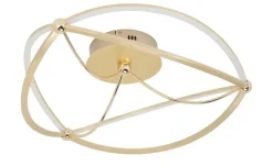 Trio LED-Deckenleuchte, messing-matt, geschwungen ´groß´ | messingfarben, matt
