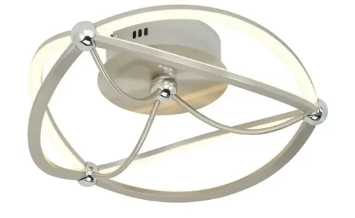 Trio LED-Deckenleuchte, Nickel-matt, geschwungen | silberfarben, matt