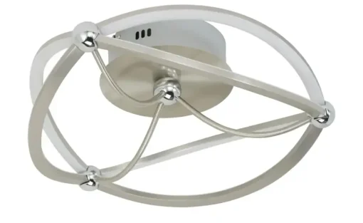 Trio LED-Deckenleuchte, Nickel-matt, geschwungen | silberfarben, matt