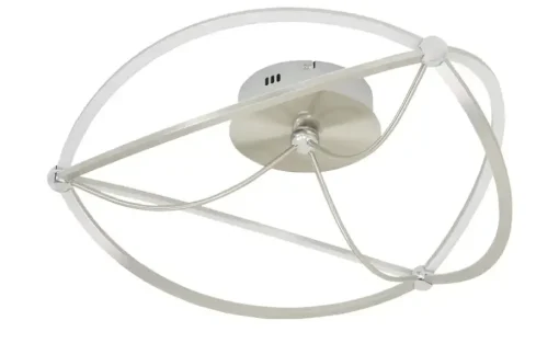 Trio LED-Deckenleuchte, Nickel-matt, geschwungen | silberfarben, matt