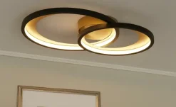 Trio LED-Deckenleuchte schwarz/goldfarben | 29 W