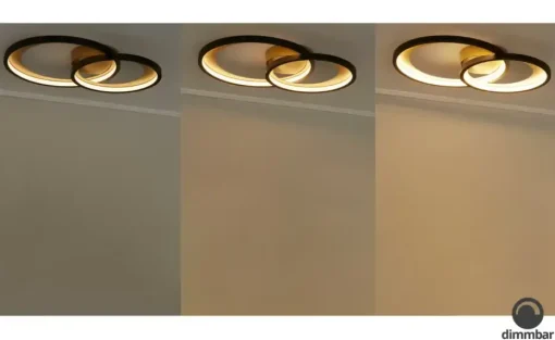 Trio LED-Deckenleuchte schwarz/goldfarben | 29 W