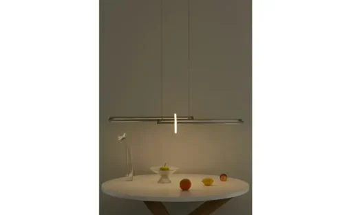 Trio LED-Pendelleuchte, Nickel matt, ´geometrisch` | silberfarben, matt