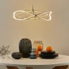 Trio LED-Pendelleuchte Nickel-matt geschwungen | silberfarben, Weiß, matt