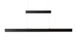 Trio LED-Pendelleuchte, schwarz mit Up & Down Light | Schwarz, matt