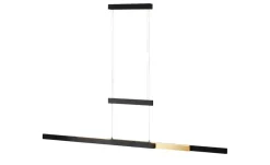 Trio LED-Pendelleuchte, schwarz mit Up & Down Light | Schwarz, matt