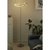 Trio LED-Stehleuchte, Nickel-matt, geschwungen | silberfarben, matt