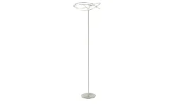 Trio LED-Stehleuchte, Nickel-matt, geschwungen | silberfarben, matt