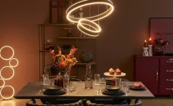 Trio LED-Stehleuchte, Schwarz, Kreise | Möbel Höffner