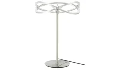 Trio LED-Tischleuchte, Nickel-matt, geschwungen | silberfarben, matt