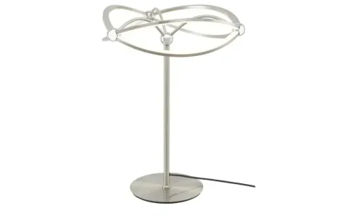 Trio LED-Tischleuchte, Nickel-matt, geschwungen | silberfarben, matt