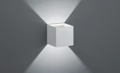 Trio LED-Wandleuchte, ´Kubus`alufarben | Aluminiumgrau, Weiß, matt