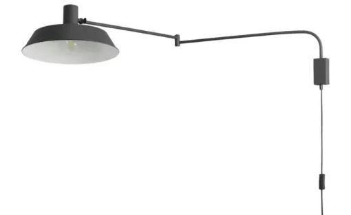 Trio Wandleuchte, 1-flammig, Metall schwarz | Schwarz, lackiert