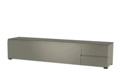 TV Board Nicolo Phono | Grau, matt, Gleiter/ Schwarz