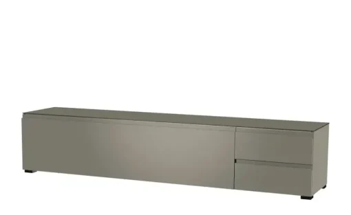 TV Board Nicolo Phono | Grau, matt, Gleiter/ Schwarz