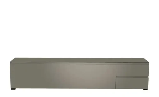 TV Board Nicolo Phono | Grau, matt, Gleiter/ Schwarz