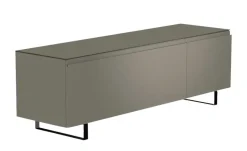 TV Board Nicolo Phono | Grau, matt, Kufen/ Schwarz