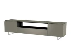 TV Board Nicolo Phono | Grau, matt, Kufen/ Alufarben