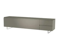 TV Board Nicolo Phono | Grau, matt, Kufen/ Alufarben