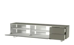 TV Board Nicolo Phono | Grau, matt, Kufen/ Alufarben