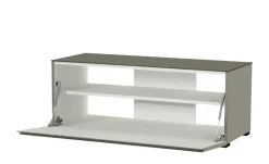 TV Board Nicolo Phono | Grau, matt, Gleiter/ Schwarz