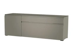 TV Board Nicolo Phono | Grau, matt, Gleiter/ Schwarz