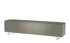 TV Board Nicolo Phono | Grau, matt, Kufen/ Alufarben