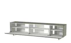TV Board Nicolo Phono | Grau, matt, Kufen/ Alufarben