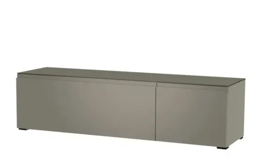 TV Board Nicolo Phono | Grau, matt, Gleiter/ Schwarz
