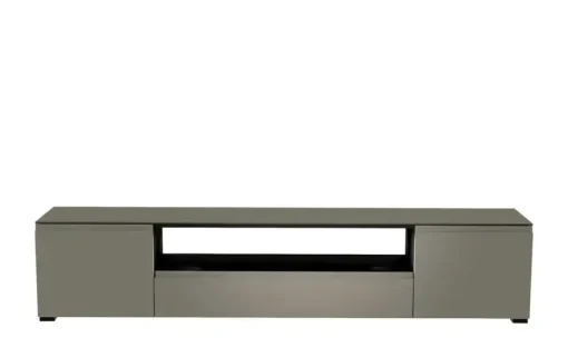 TV Board Nicolo Phono | Grau, matt, Gleiter/ Schwarz