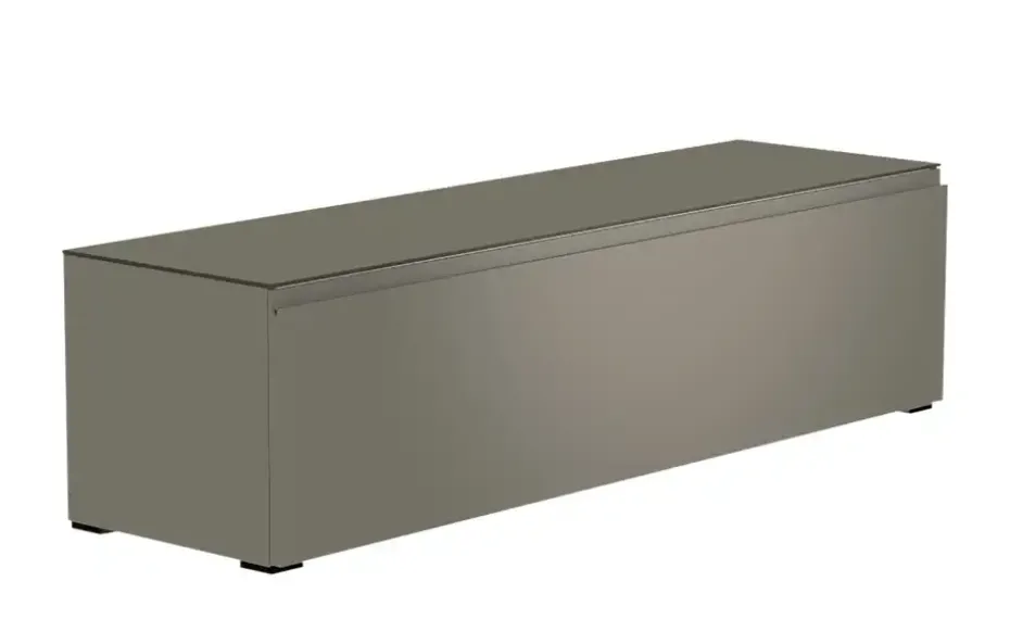 TV Board Nicolo Phono | Grau, matt, Gleiter/ Schwarz