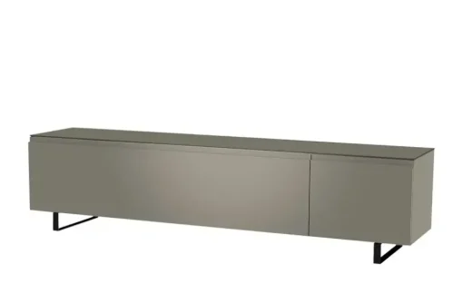 TV Board Nicolo Phono | Grau, matt, Kufen/ Schwarz