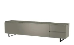 TV Board Nicolo Phono | Grau, matt, Kufen/ Schwarz