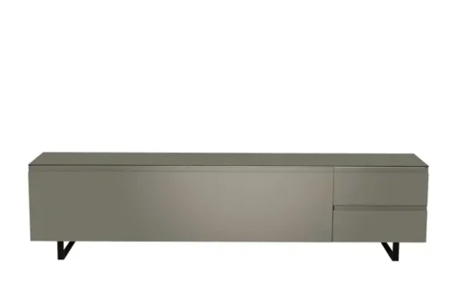 TV Board Nicolo Phono | Grau, matt, Kufen/ Schwarz