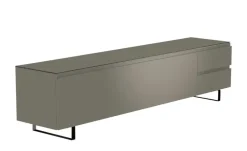TV Board Nicolo Phono | Grau, matt, Kufen/ Schwarz