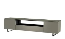 TV Board Nicolo Phono | Grau, matt, Kufen/ Schwarz