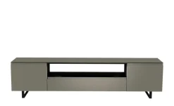 TV Board Nicolo Phono | Grau, matt, Kufen/ Schwarz
