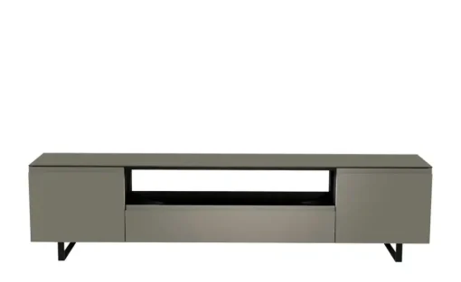 TV Board Nicolo Phono | Grau, matt, Kufen/ Schwarz