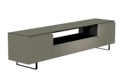 TV Board Nicolo Phono | Grau, matt, Kufen/ Schwarz