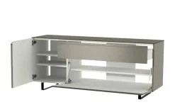 TV Board Nicolo Phono | Grau, matt, Kufen/ Schwarz