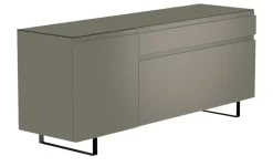TV Board Nicolo Phono | Grau, matt, Kufen/ Schwarz