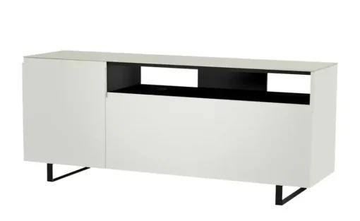 TV Board Nicolo Phono | Weiß, matt, Kufen/ Schwarz