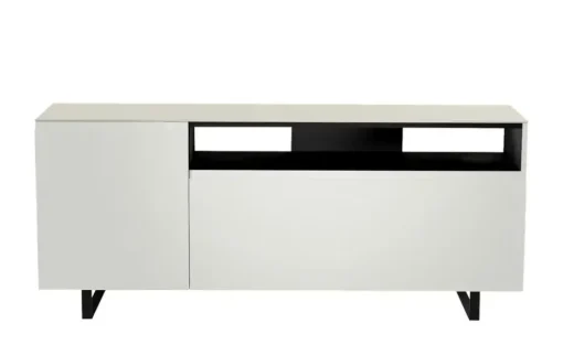 TV Board Nicolo Phono | Weiß, matt, Kufen/ Schwarz