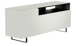 TV Board Nicolo Phono | Weiß, matt, Kufen/ Schwarz