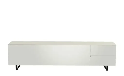 TV Board Nicolo Phono | Weiß, matt, Kufen/ Schwarz