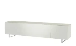 TV Board Nicolo Phono | Weiß, matt, Kufen/ Alufarben