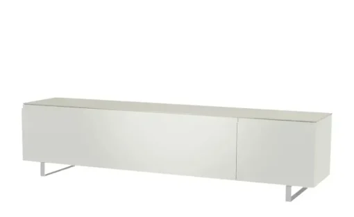 TV Board Nicolo Phono | Weiß, matt, Kufen/ Alufarben