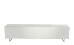 TV Board Nicolo Phono | Weiß, matt, Kufen/ Alufarben