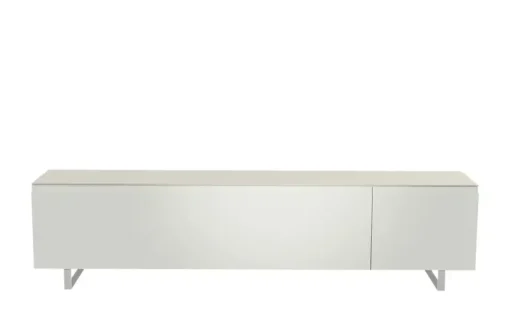 TV Board Nicolo Phono | Weiß, matt, Kufen/ Alufarben