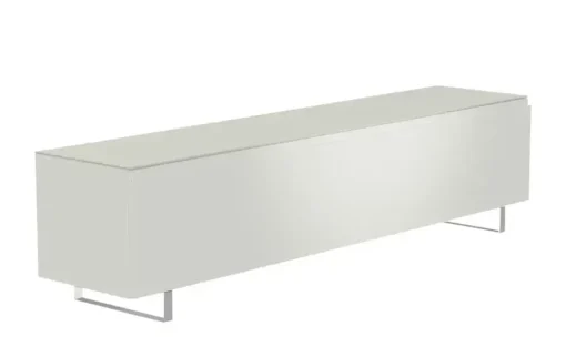 TV Board Nicolo Phono | Weiß, matt, Kufen/ Alufarben